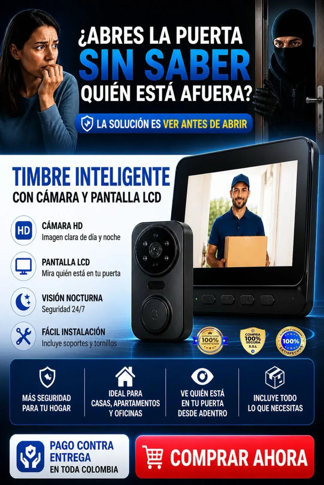 📦 Timbre Inteligente con Cámara y Pantalla LCD