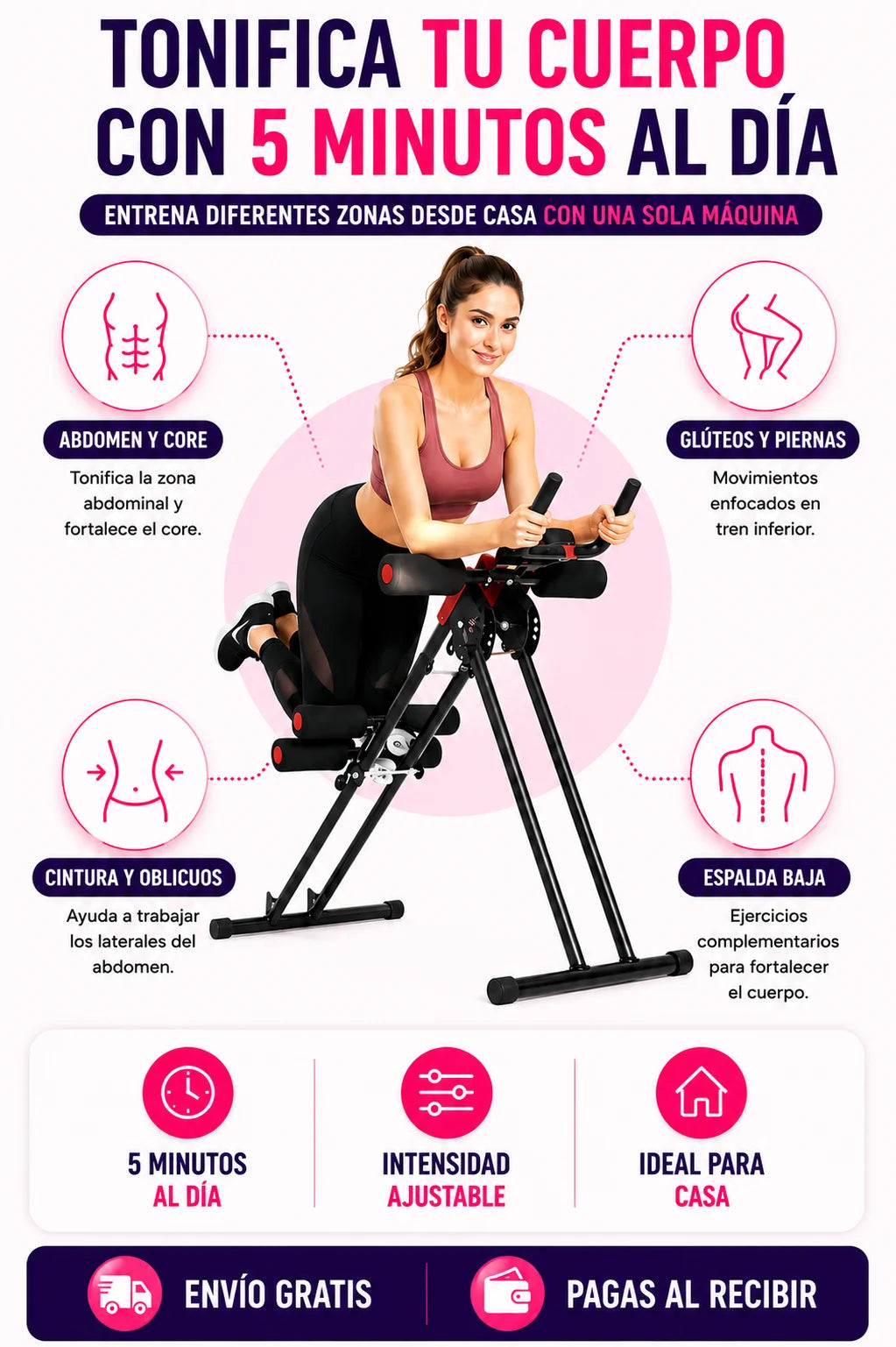 Máquina Ab Vertical Ajustable