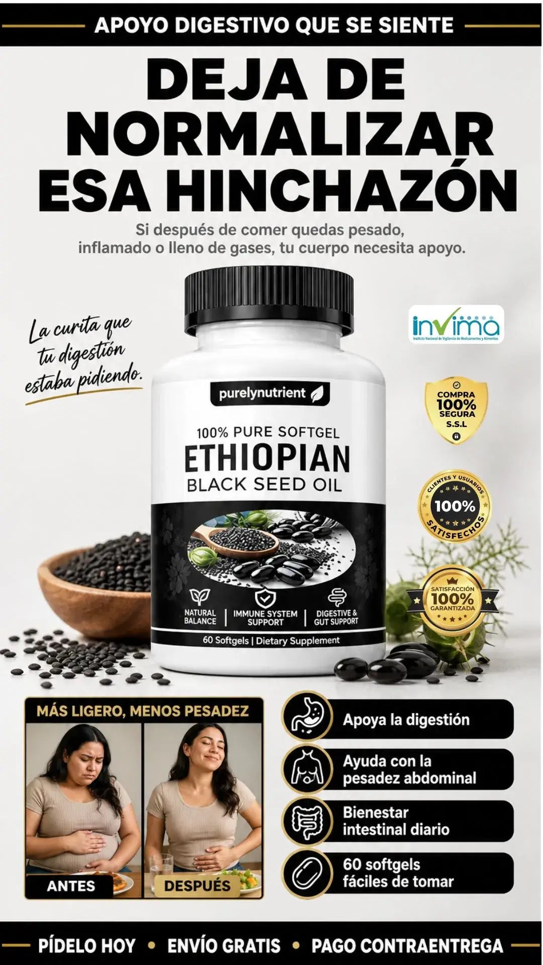 Aceite de Semilla Negra Etíope PurelyNutrient.