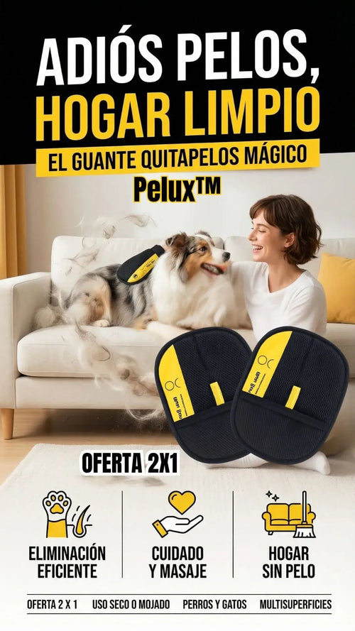 2 PeluxPro™ Guante Removedor de Pelo para Mascotas