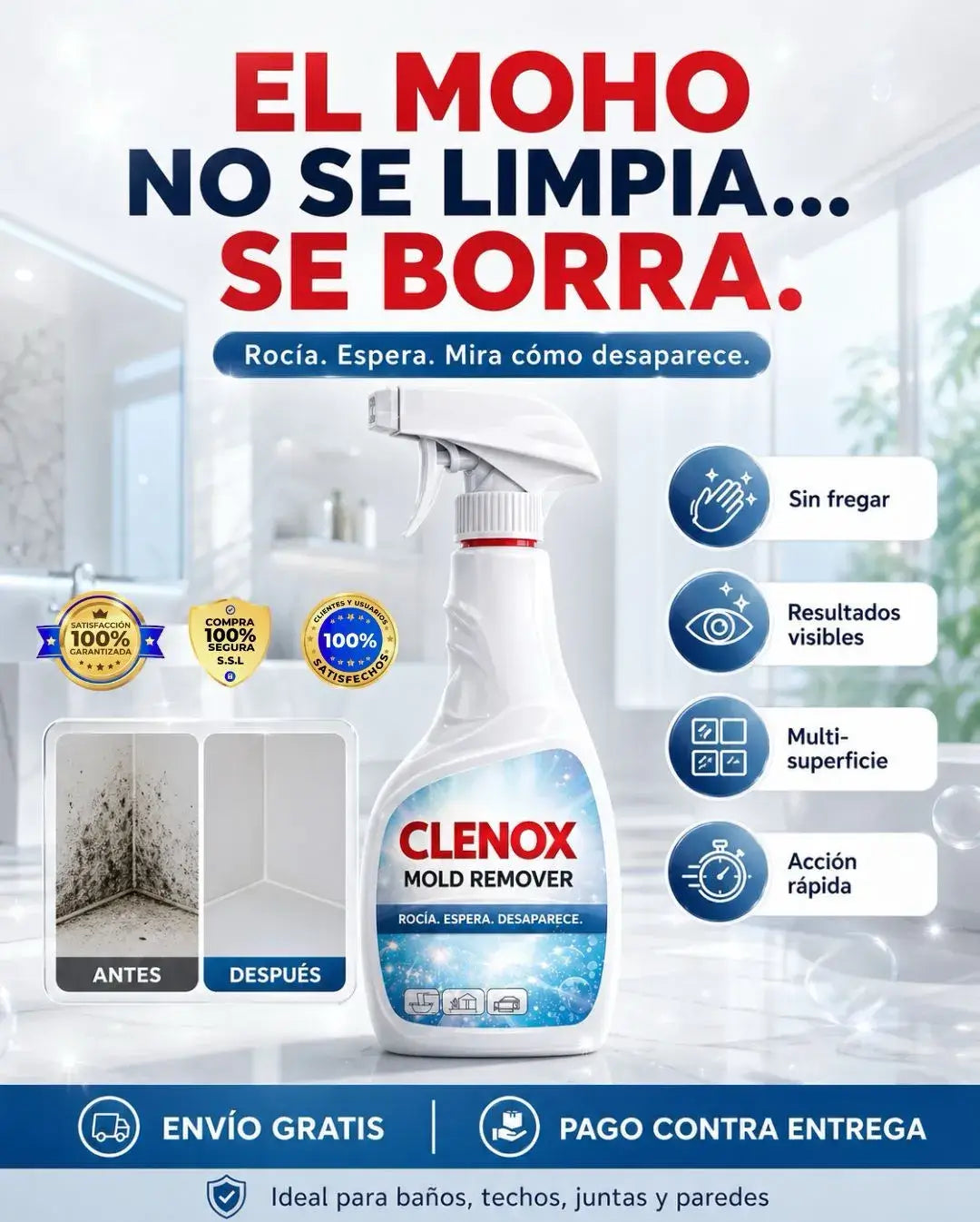 CLENOXPRO™ removedor de manchas de moho y hongos