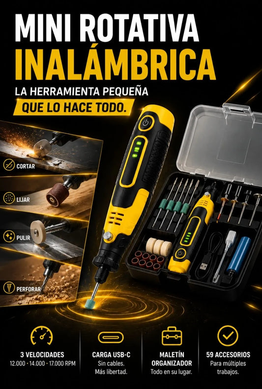 🔧 MINI ROTATIVA INALÁMBRICA 🔥