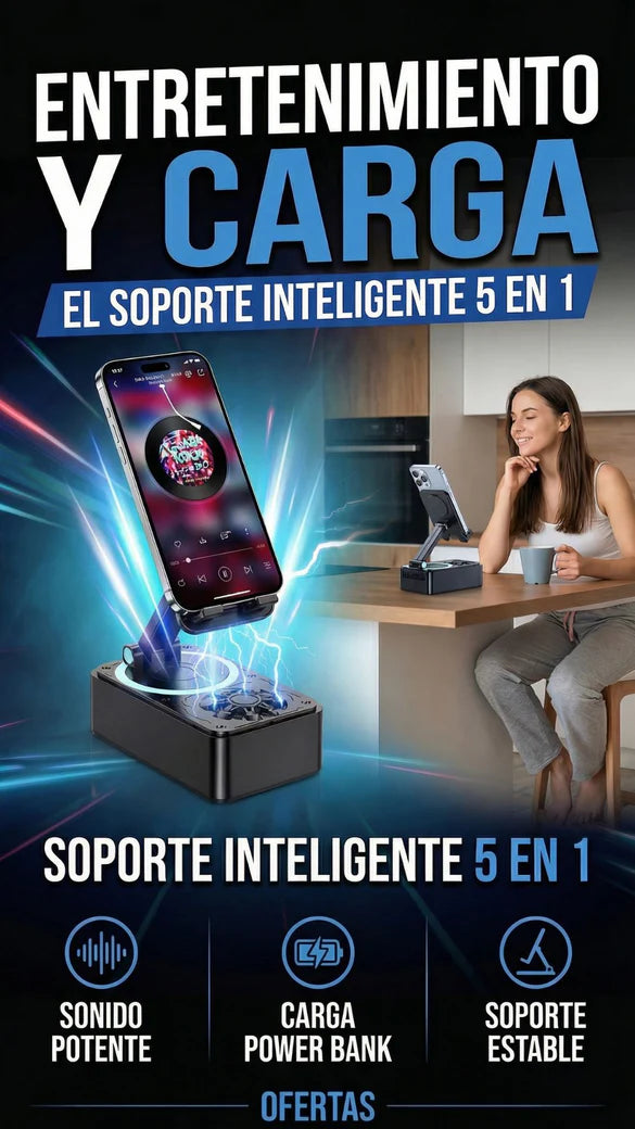 HolderPro Inteligente 5 en 1 con Power Bank